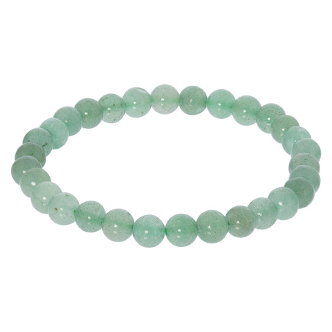 Green Aventurine Gemstone Bead Unisex Stretch Bracelet - Gem Avenue