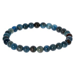 6mm Apatite Gemstone Round Bead Unisex Stretch Bracelet