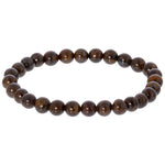 6mm Bronzite Gemstone Round Bead Unisex Stretch Bracelet