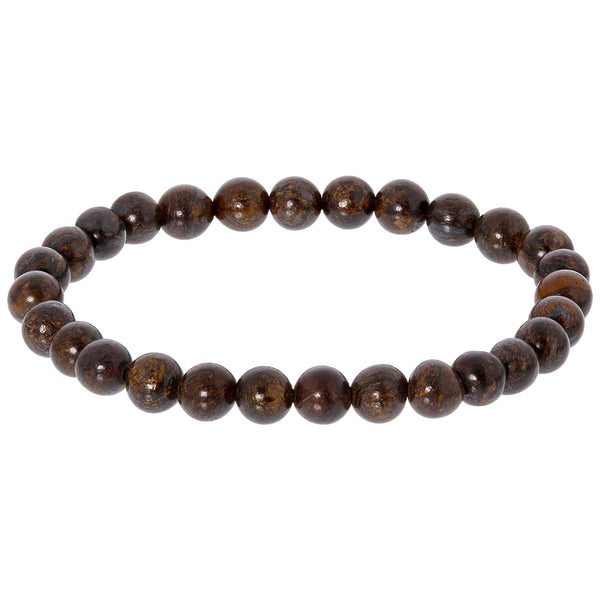 Bronzite Gemstone Bead Unisex Stretch Bracelet - Gem Avenue