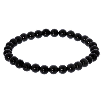 Black Onyx Bead Unisex Stretch Bracelet - Gem Avenue Wholesale