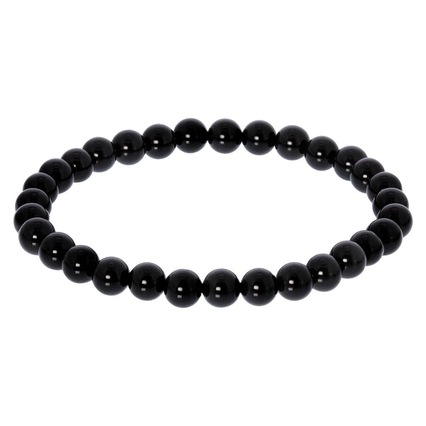 Black Onyx Bead Unisex Stretch Bracelet - Gem Avenue Wholesale