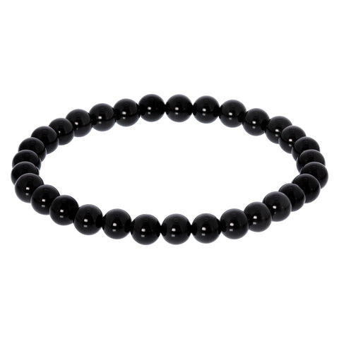 Black Onyx Bead Unisex Stretch Bracelet - Gem Avenue Wholesale