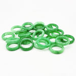 Natural Green Nephrite Band Ring Smooth Polished Stone, Classic Minimalist Unisex Jewelry