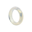 Natural Opalite Stone Band Ring Polished Milky Translucent Finish, Simple Elegant Unisex Jewelry