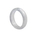 Natural Blue Agate Band Ring Polished Gemstone Jewelry