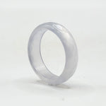 Natural Blue Agate Band Ring Polished Gemstone Jewelry
