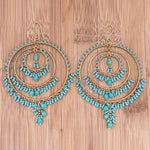 Bohemian Fire Polished Beaded Triple Hoop Earrings in Hypoallergenic Stainless Steel