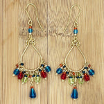 Fire Polished Bead Teardrop Earrings with Hypoallergenic Stainless Steel Hooks