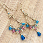 Fire Polished Bead Teardrop Drop Earrings Hypoallergenic Stainless Steel Hooks
