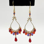 Fire Polished Bead Teardrop Earrings Hypoallergenic Stainless Steel Hooks Elegant Jewelry