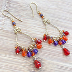 Fire Polished Bead Teardrop Earrings Hypoallergenic Stainless Steel Hooks Elegant Jewelry