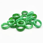 Natural Green Nephrite Band Ring Hand-Polished Solid Gemstone Jewelry