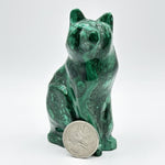 Malachite Cat Figurine - RAN508