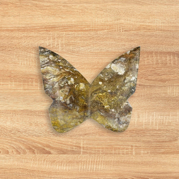 Bumble Bee Jasper Butterfly Carving Natural Handcrafted Crystal Decor for Home & Gift - RAN550