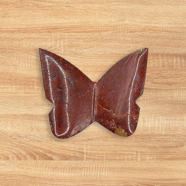 Red Jasper Butterfly Carving Natural Handcrafted Crystal Decor for Home & Gift - RAN562