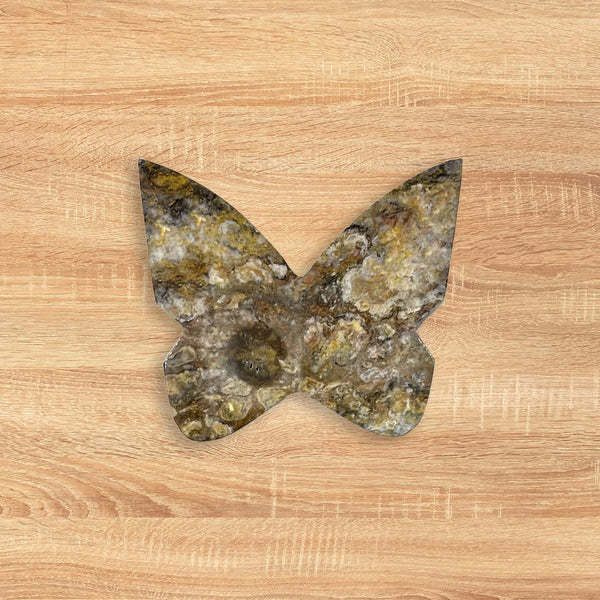 Bumble Bee Jasper Butterfly Carving Natural Handcrafted Crystal Decor for Home & Gift - RAN566