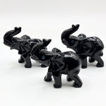 Black Onyx Elephant Figurine - RAN577