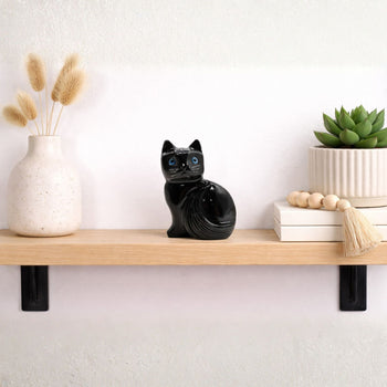 Black Onyx Cat Figurine - RAN578