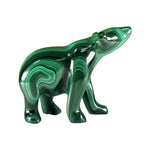 Malachite Gemstone Bear Figurine - RAN580