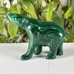 Malachite Gemstone Bear Figurine - RAN580