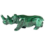 Malachite Gemstone Rhino Figurine - RAN582