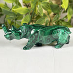 Malachite Gemstone Rhino Figurine - RAN582