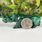 Malachite Gemstone Rhino Figurine - RAN582