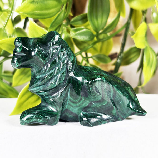 Malachite Lion Crystal Animal Figurine -  Gem Avenue Retail