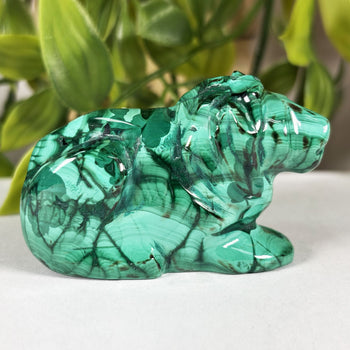 Malachite Lion Crystal Animal Figurine -Gem Avenue Retail