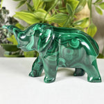 Malachite Gemstone Elephant Figurine - RAN601