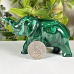 Malachite Gemstone Elephant Figurine - RAN601