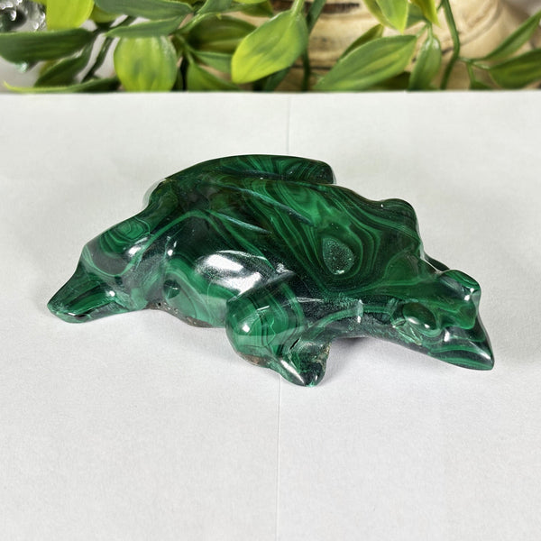 Malachite Crystal Frog Figurine - Gem Avenue Wholesale