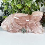 Rose Quartz Gemstone Lizard Figurine - RAN617