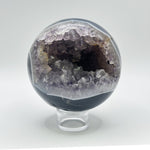 Natural Amethyst Geode Sphere Crystal Ball Healing Stone for Meditation, Energy Cleansing & Home Decor - RBL336