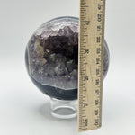 Natural Amethyst Geode Sphere Crystal Ball Healing Stone for Meditation, Energy Cleansing & Home Decor - RBL336