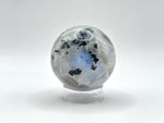 Rainbow Moonstone Sphere with Black Tourmaline Inclusions, Natural Healing Crystal Ball for Meditation, Energy Cleansing & Home Decor - RBL337