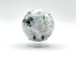 Rainbow Moonstone Sphere with Black Tourmaline Inclusions, Natural Healing Crystal Ball for Meditation, Energy Cleansing & Home Decor - RBL337
