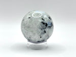 Rainbow Moonstone Sphere with Black Tourmaline Inclusions, Natural Healing Crystal Ball for Meditation, Energy Cleansing & Home Decor - RBL337