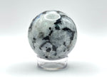 Rainbow Moonstone Sphere with Black Tourmaline Inclusions, Natural Healing Crystal Ball for Meditation, Energy Cleansing, & Home Decor - RBL338