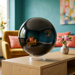 Natural Black Obsidian Crystal Sphere Ball Polished Healing Stone for Energy, Meditation & Home Decor Crystal Ball for Collectors -RBL340