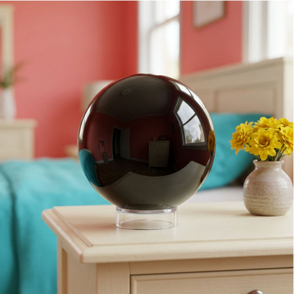 Natural Black Obsidian Crystal Sphere Ball Polished Healing Stone for Energy, Meditation & Home Decor Crystal Ball for Collectors -RBL340