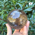 Natural Smoky Quartz Crystal Sphere Ball for Energy Healing, Meditation, Focus & Home Decorative Display - RBL348