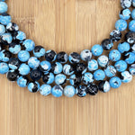 Blue Agate Beads Strand Gemstone - RBS005