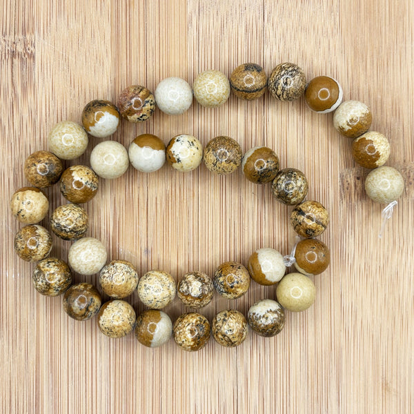 Picture Jasper Gemstone Bead Strand - RBS009