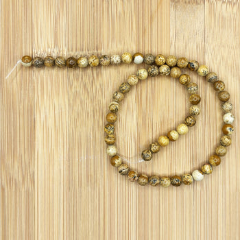 Picture Jasper Gemstone Bead Strand - RBS010
