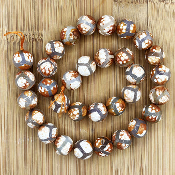 Tibetan Agate Gemstone Bead Strand - RBS011