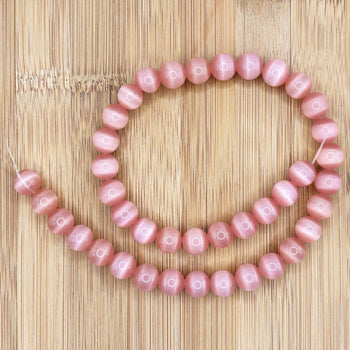 Pink Cat Eye Bead Strand - RBS012