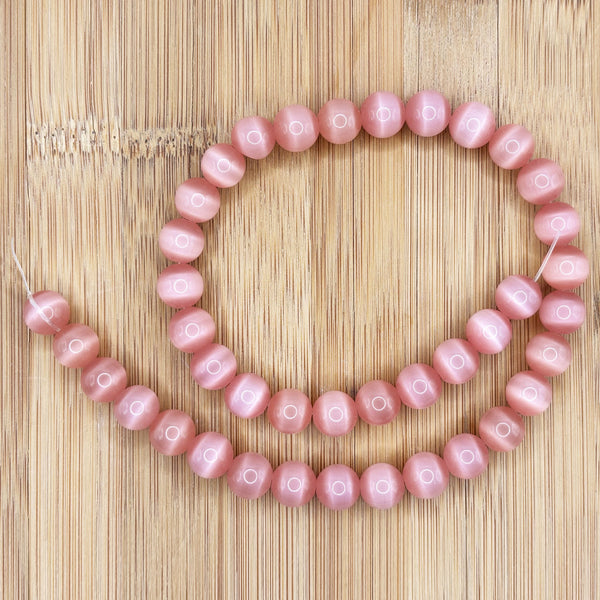 Pink Cat Eye Bead Strand - RBS012