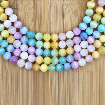 Multi Color Selenite Bead Strand - RBS013